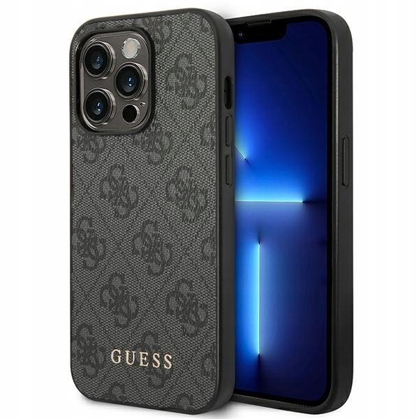 Guess 4G Metal Gold Logo Etui iPhone 14 Pro Max (szary)