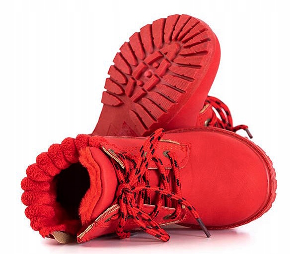 TRZEWIKI TRAPERY Botki Ocieplane FUTERKO Red r28 Płeć dziewczynki