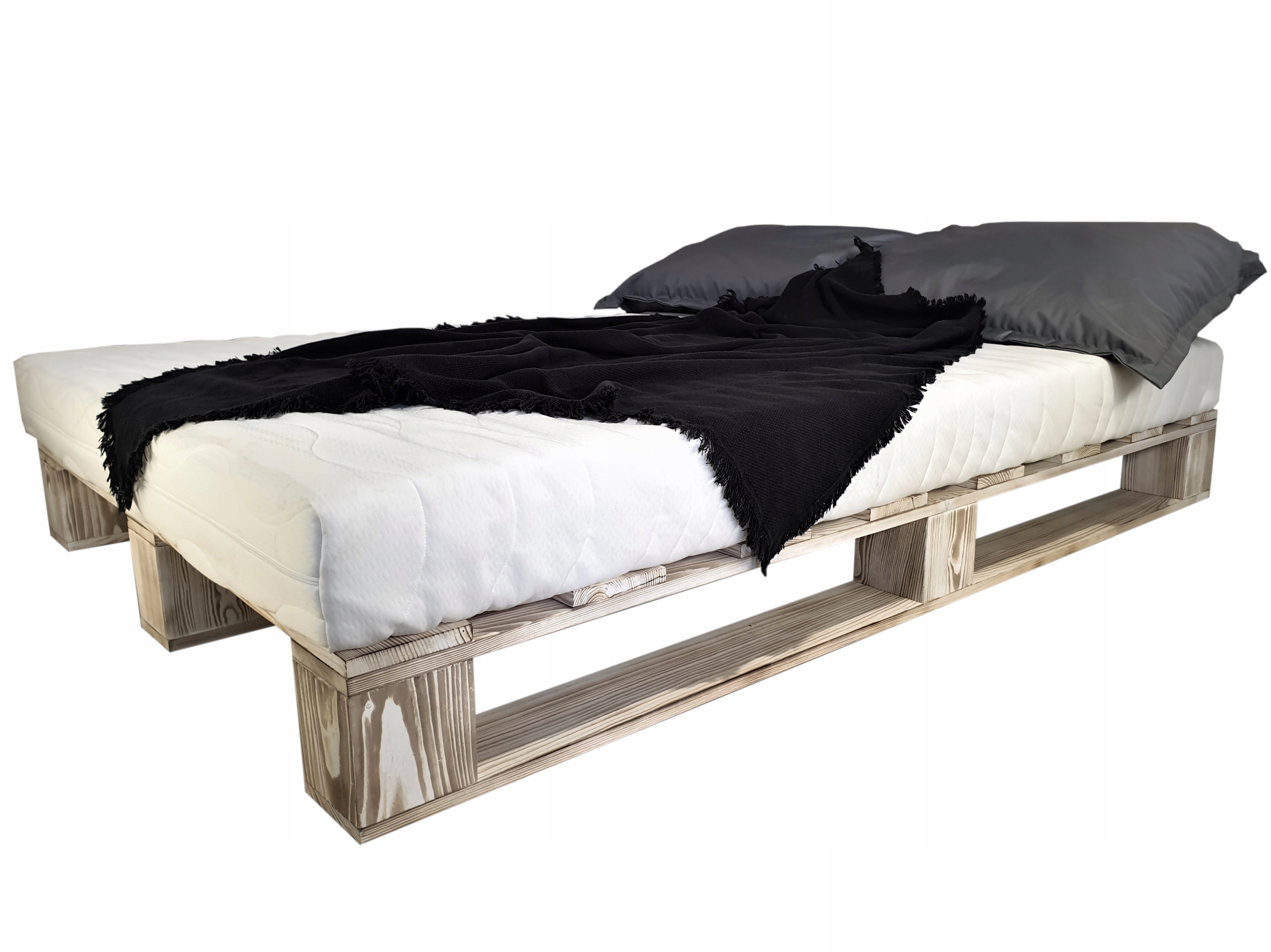 Łóżko meble z palet 160 białe-rustykalne palety (M1_160x200_V)