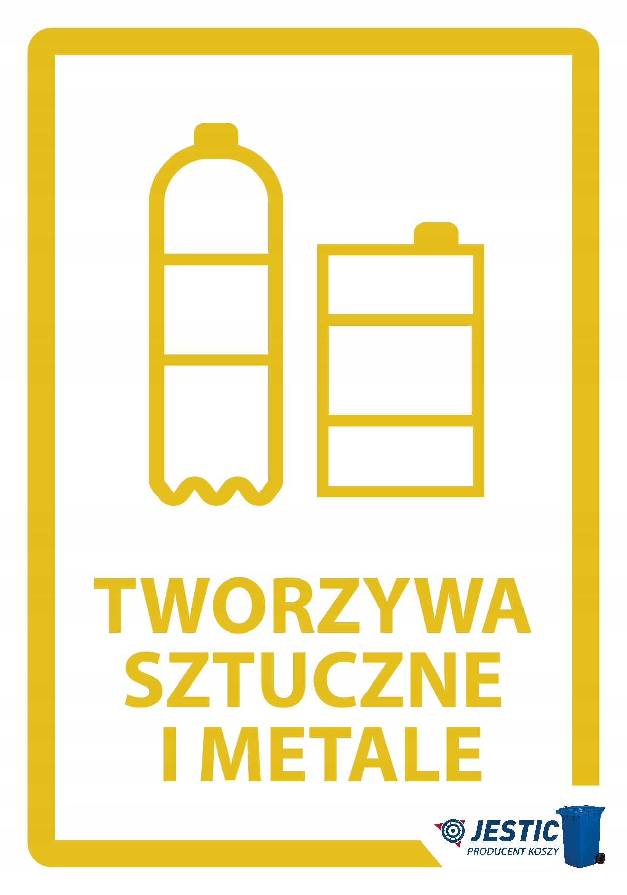 NAKLEJKI NA KOSZ SEGREGACJA ŚMIECI 30CM A4 - 3 SZT Marka Jestic