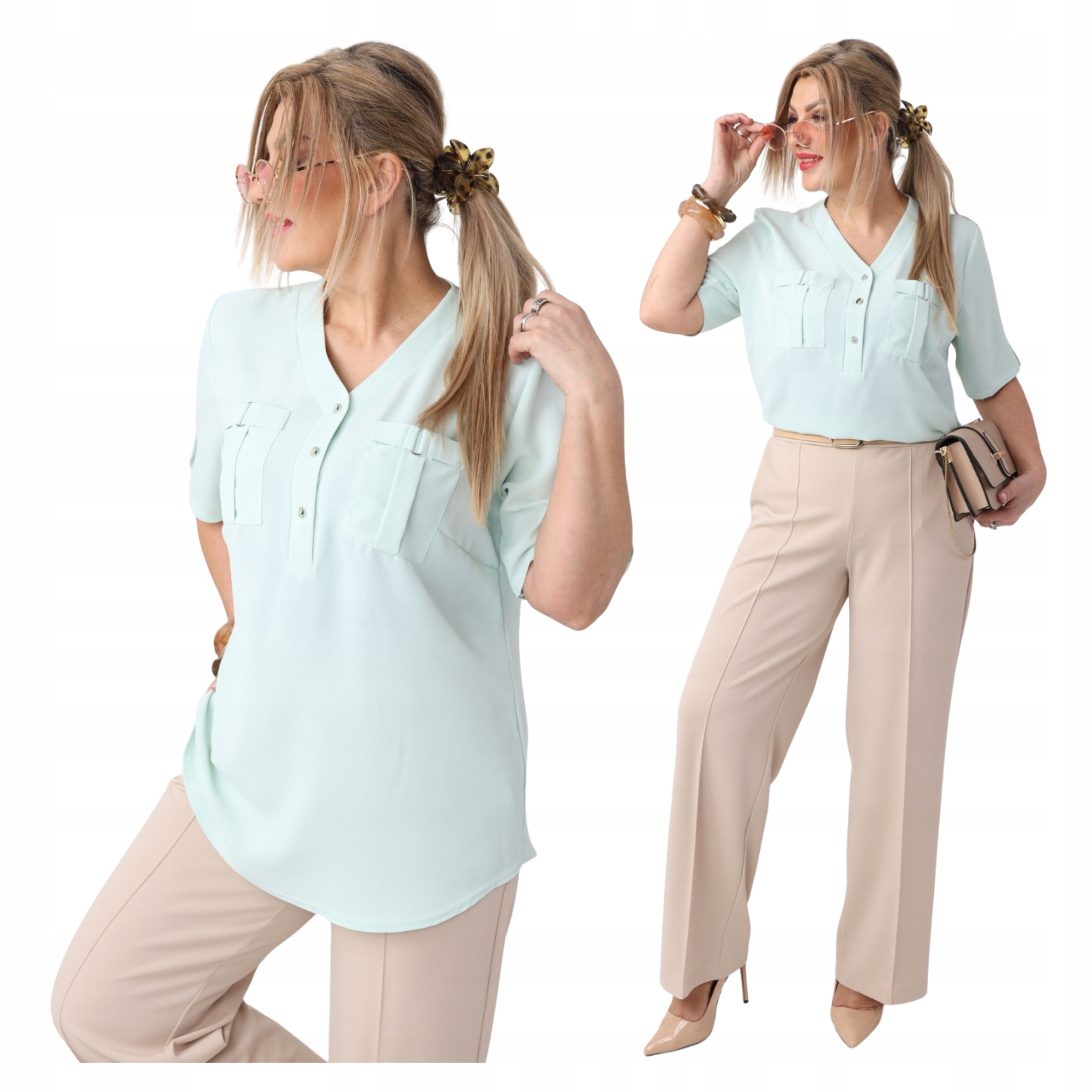 bluzka damska Polski Producent duże rozmiary gładka koszulowa