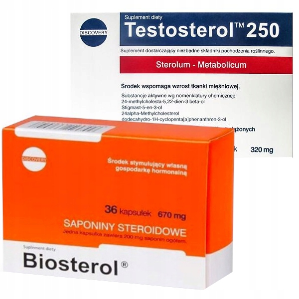 Testosteron Naturalny booster Biosterol + tribulus + TESTOSTEROL Zestaw — 12