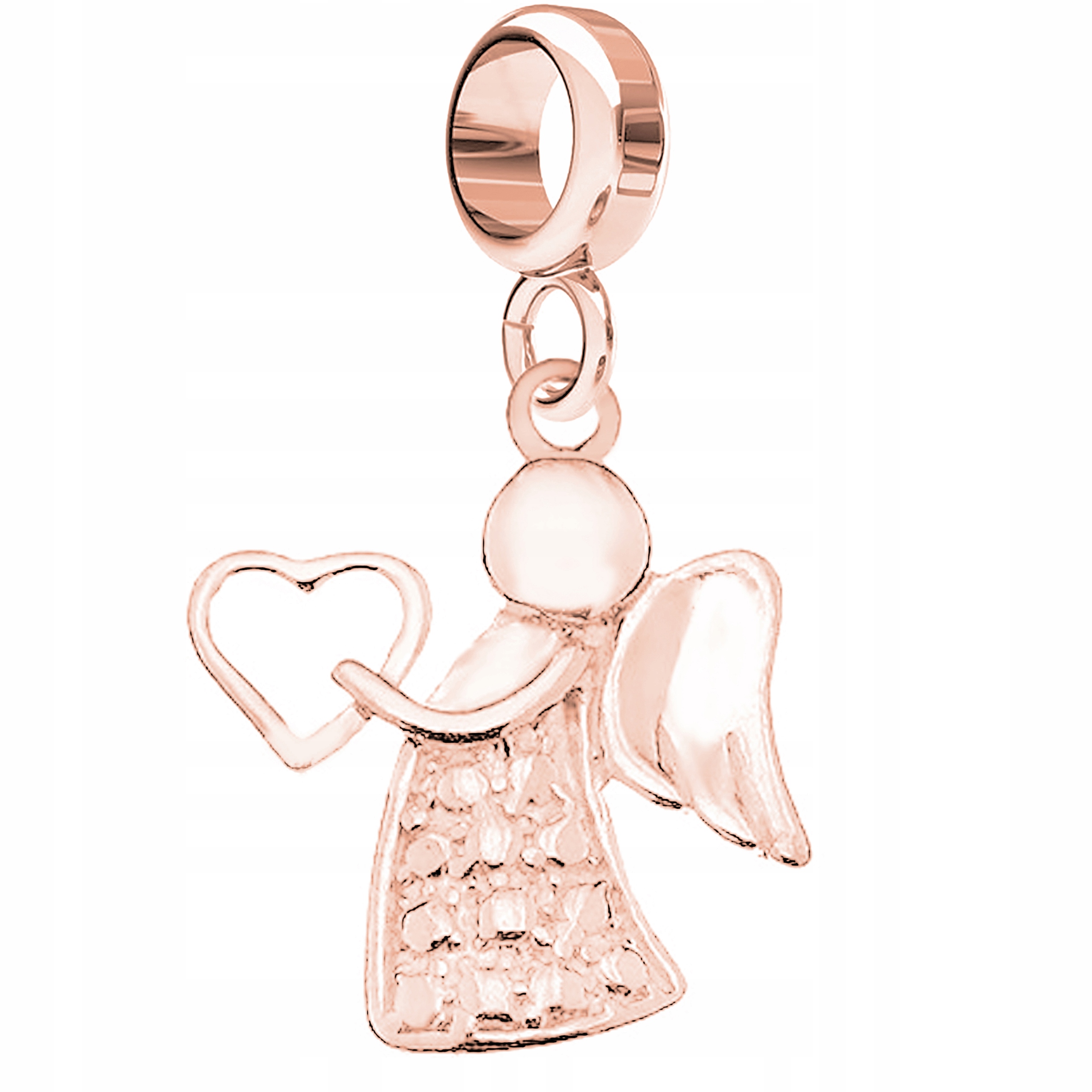 Charms Pozlacený Anděl strážný Srdce s andělem Anděl Nebe Stříbro 925