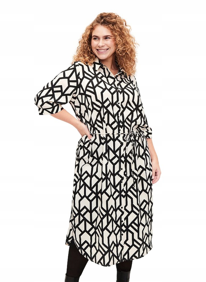 Zizzi Bílá Košilová Šaty Vzor 016B 44