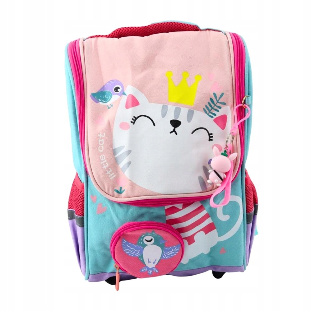 Školní Batoh Kočka Bílý Sáček S Ptáčkem 21 L