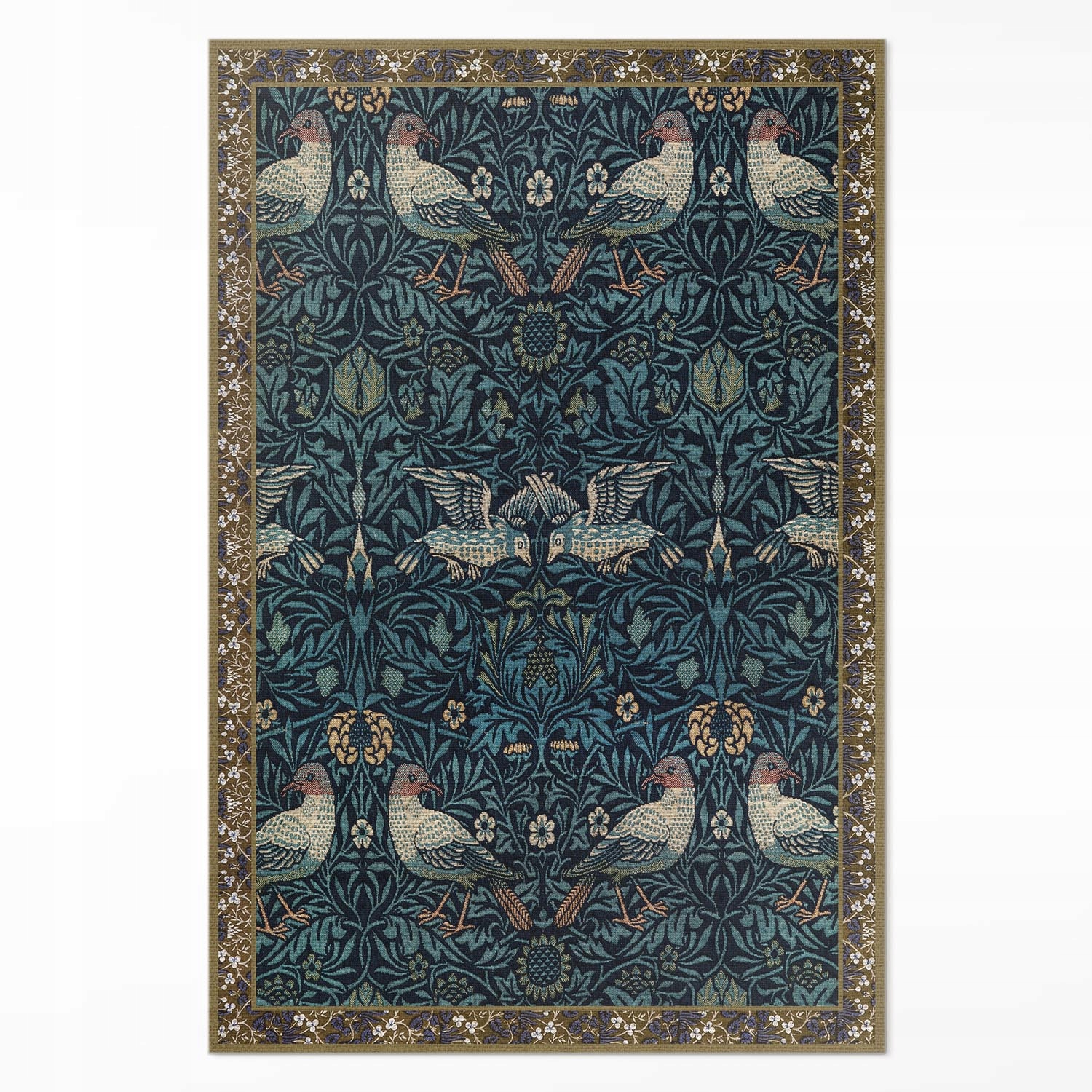 Umělecký vinylový Koberec S Potiskem Pták na poli William Morris 60x90 cm