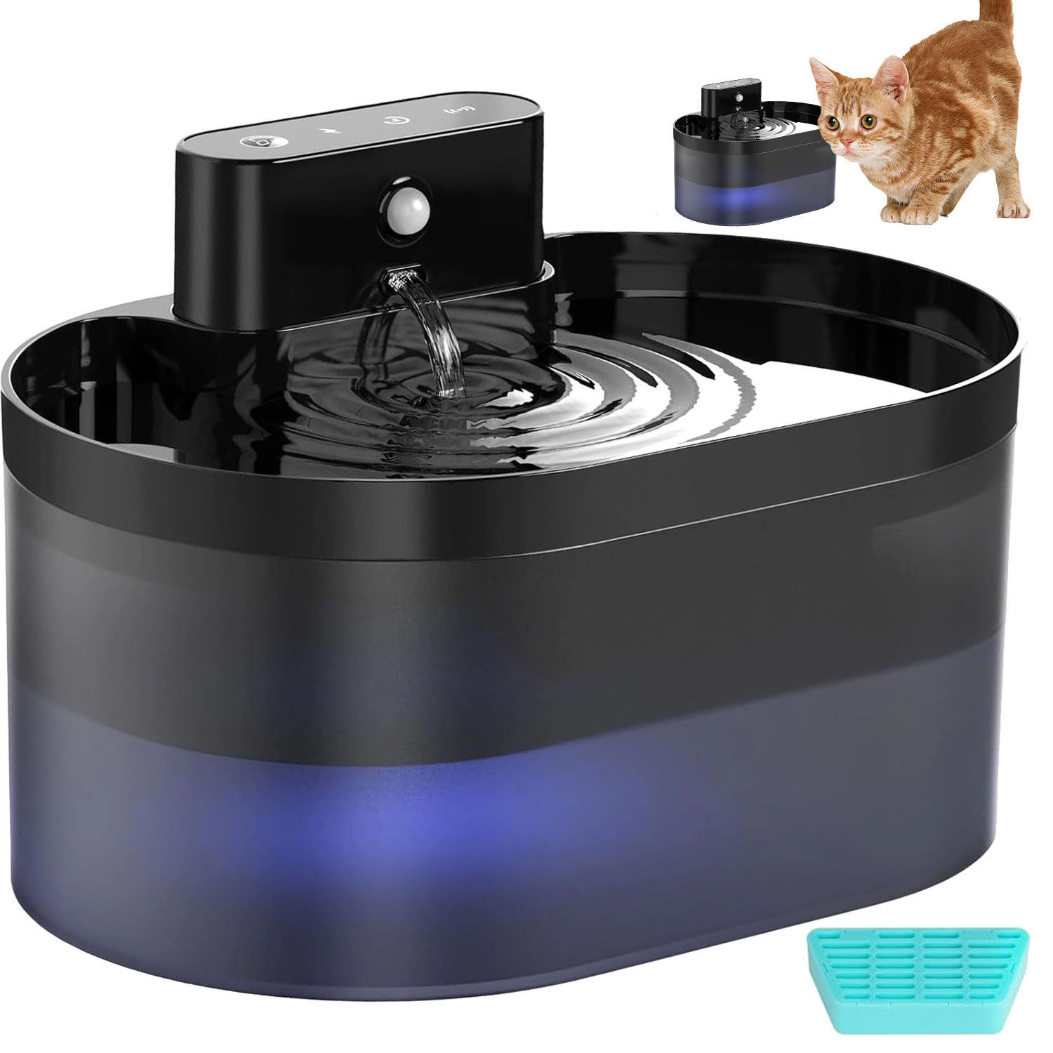 Levně Fontána Napáječka Vody Pro Zvířata Kočky Psa 3 Režimy 2600 Mah Usb 2,2 L