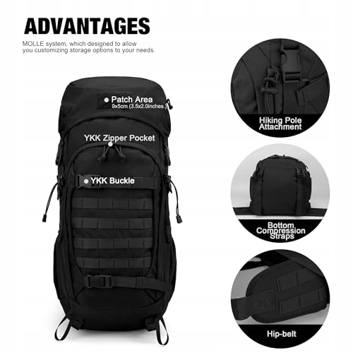 MARDINGTOP Plecak Taktyczny 50L Dla Dorosłych Trekking Outdoor Turystyka — miniatura 3