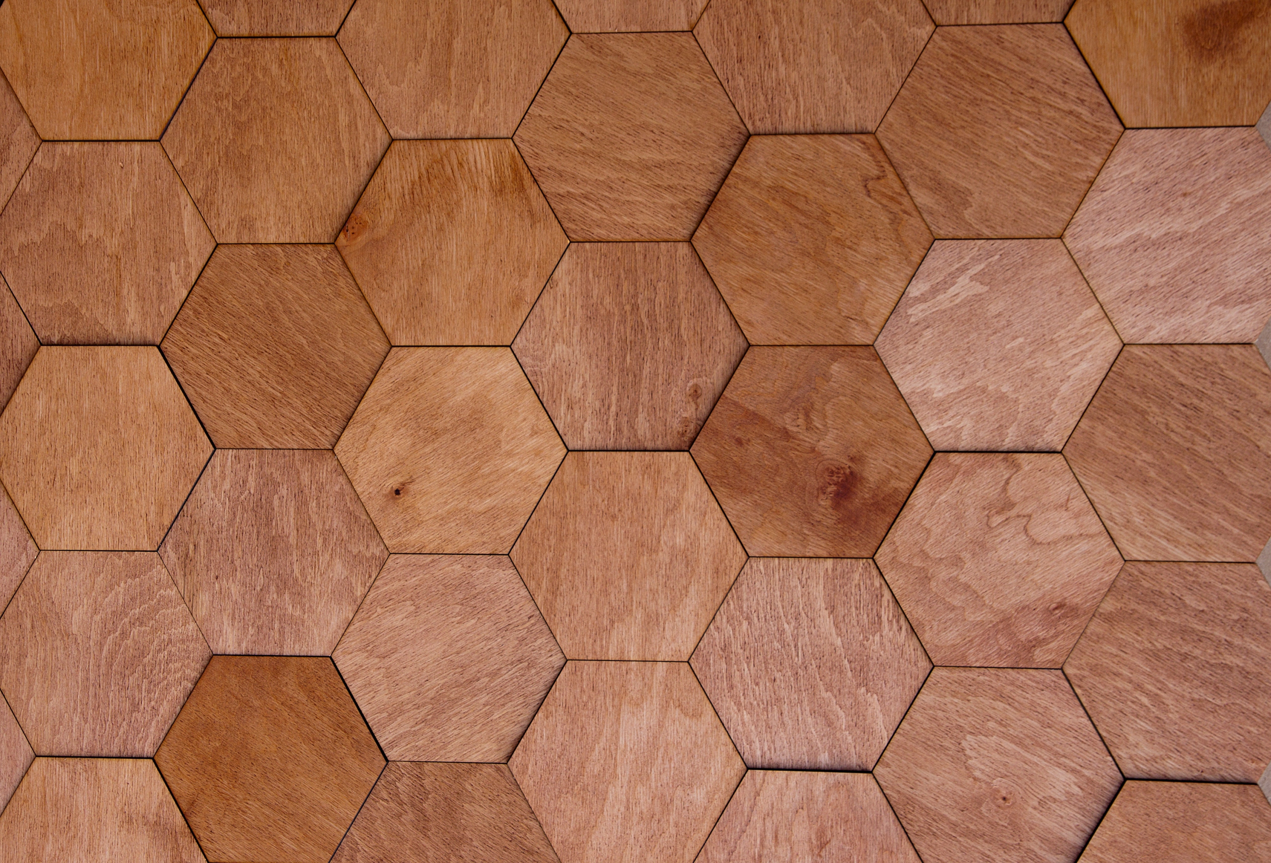 PANELE ŚCIENNE HEKSAGON DREWNIANE MOZAIKA 3d MAHOŃ Materiał drewno