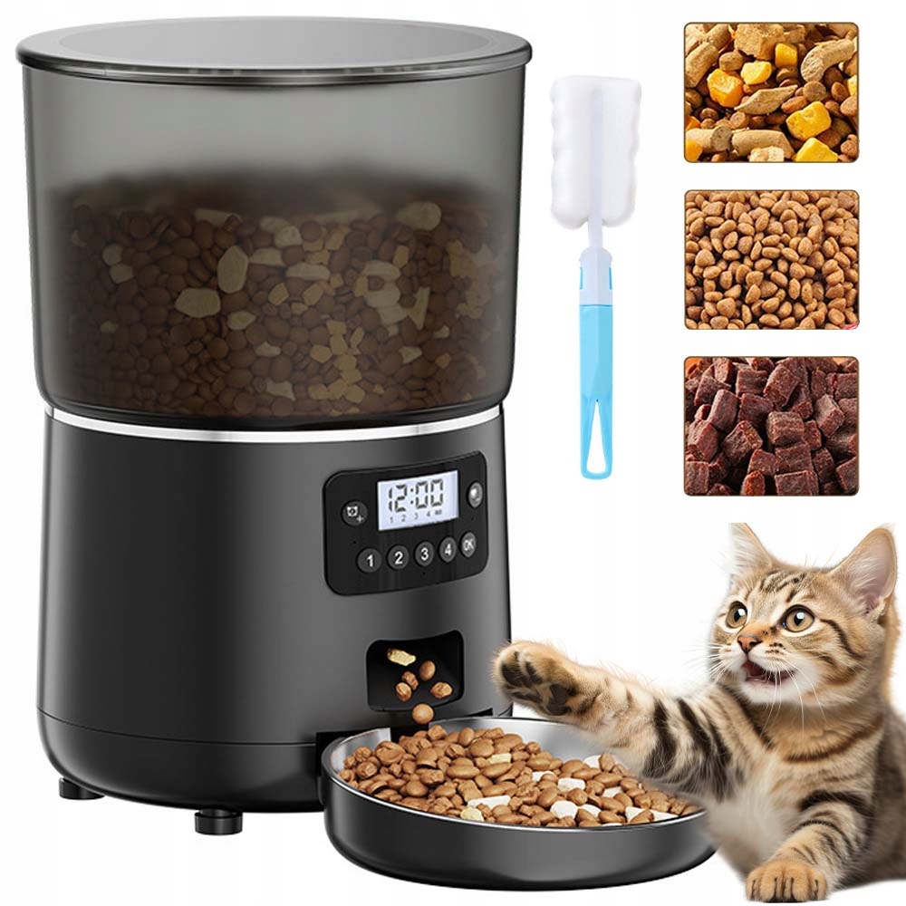 Levně Automatický Dávkovač Misky Na Krmivo Pro Psa Kočku 4 L Velká Kapacita Podavače