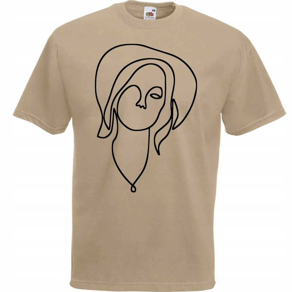 

Koszulka line art kobieta grafika M khaki