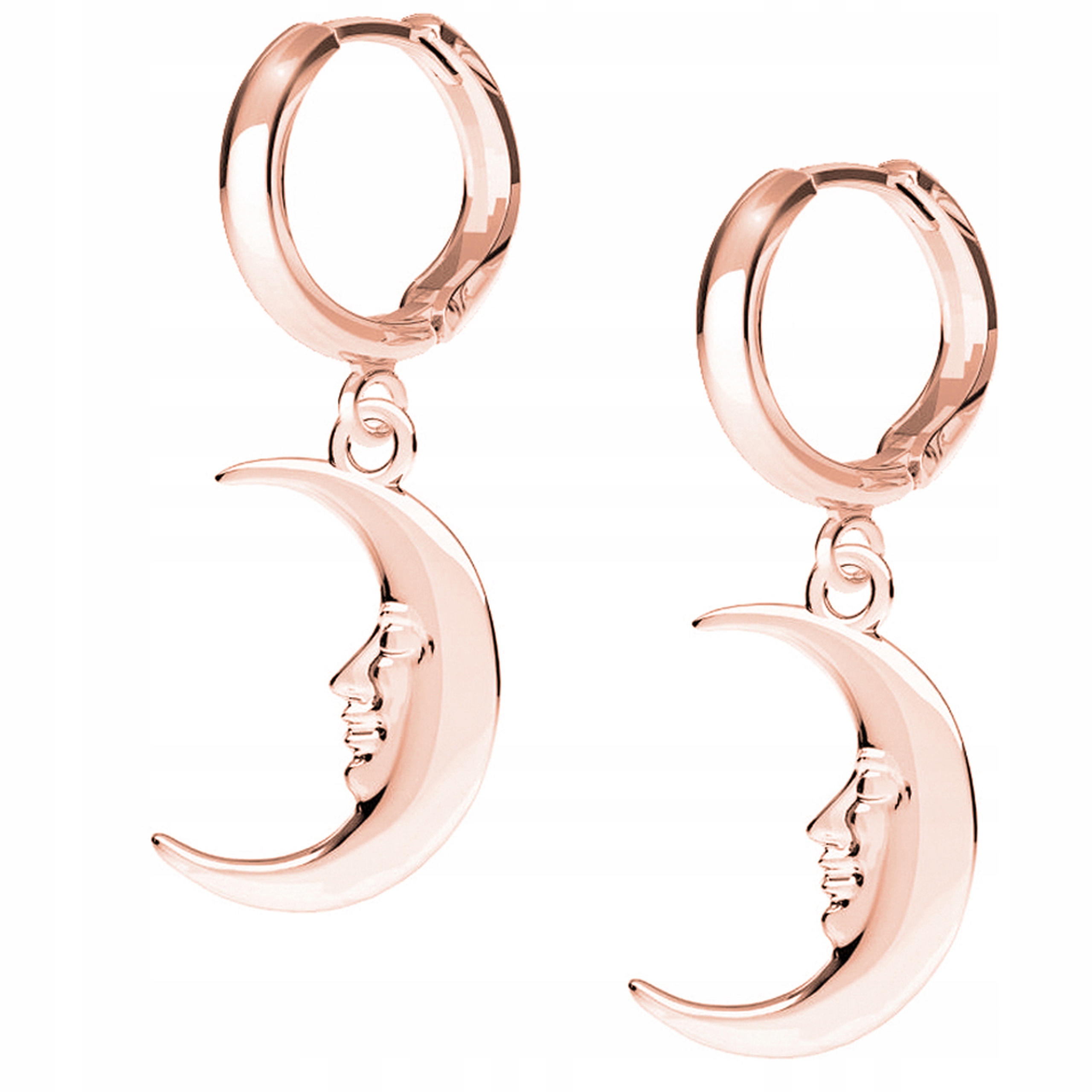 Náušnice Měsíc Noc růžové zlato 925