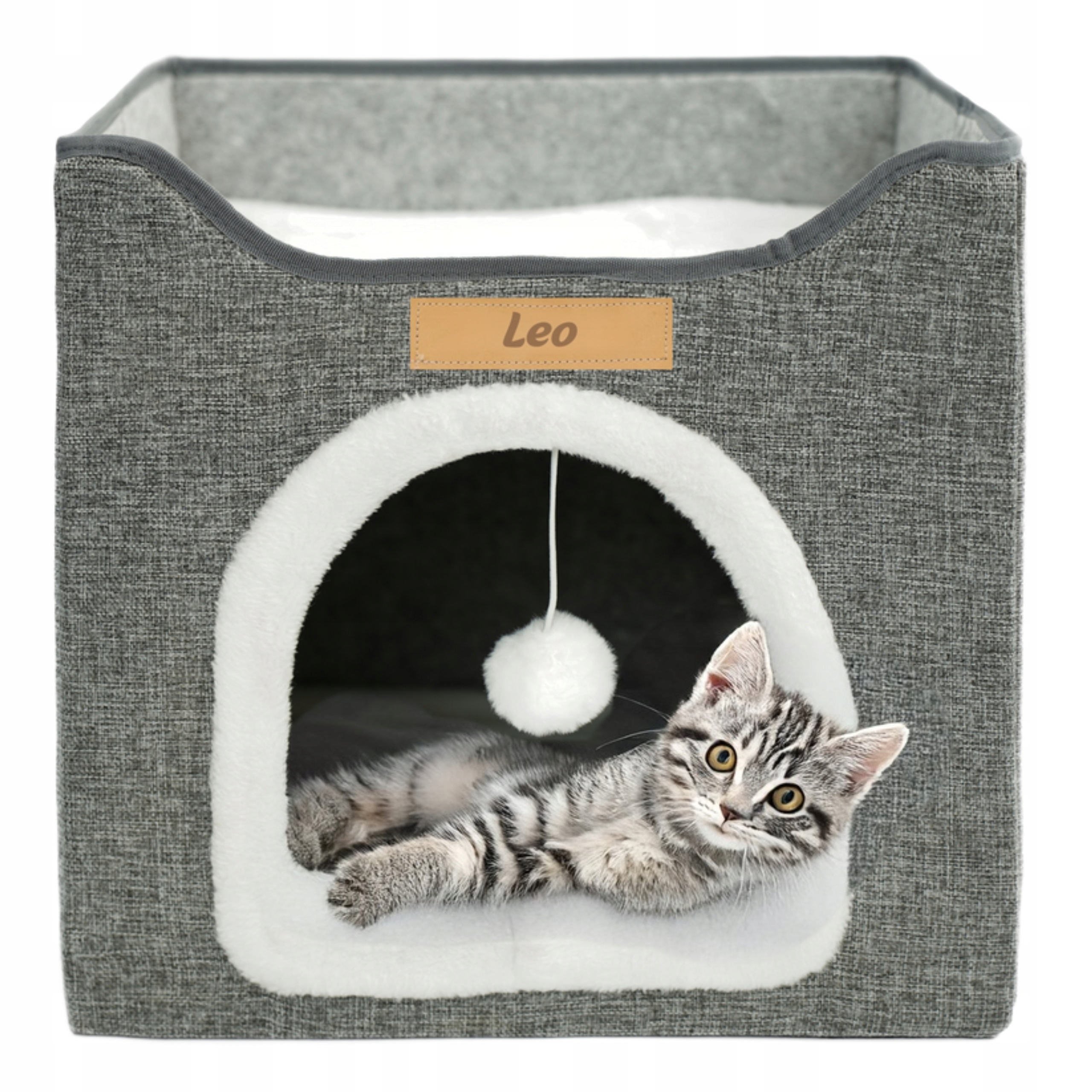 Levně Domeček pelíšek pro kočky s gravírováním Budka potah pelíšek bouda Měkká