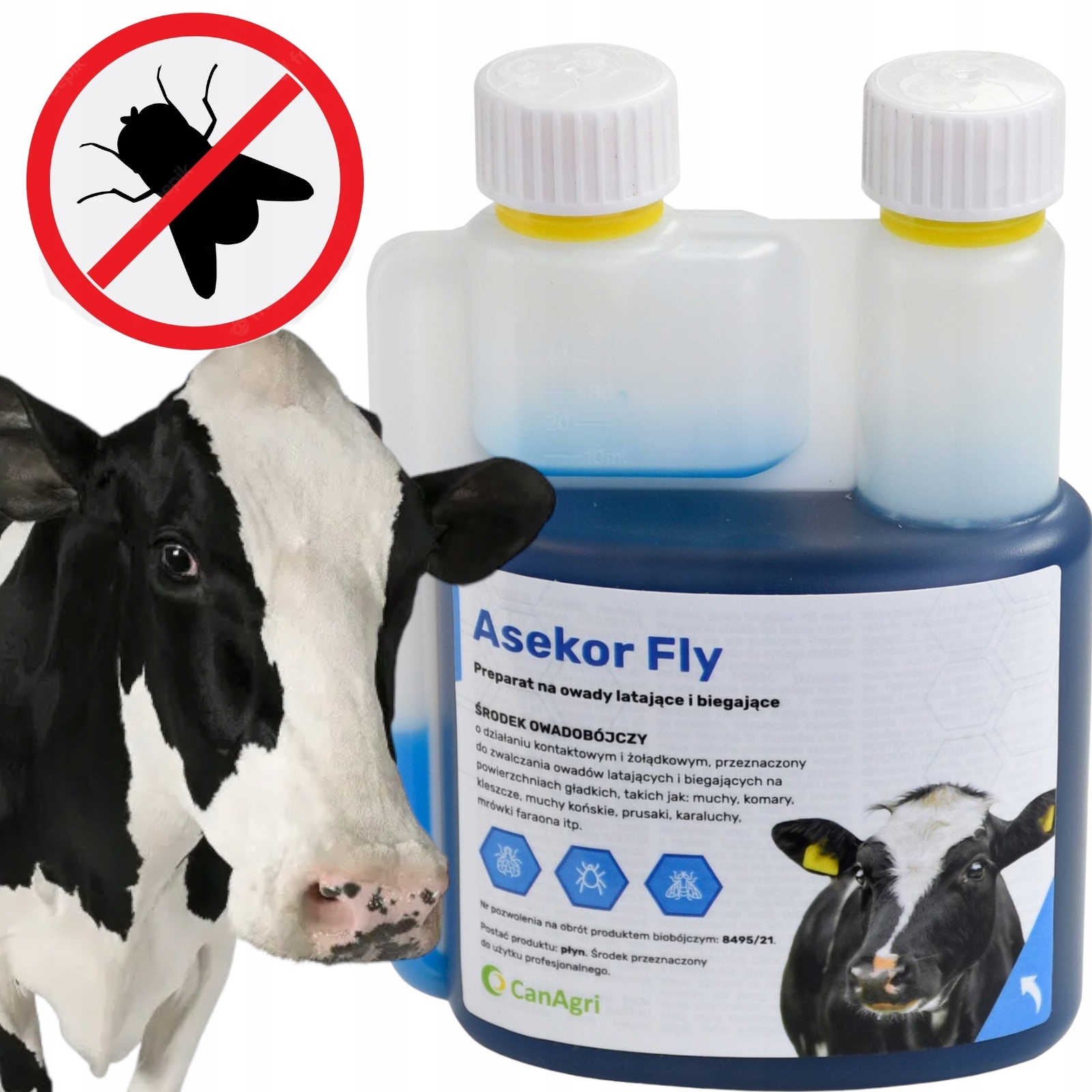 Asekor Fly Preparat na Owady Muchy dla Bydła 600ml