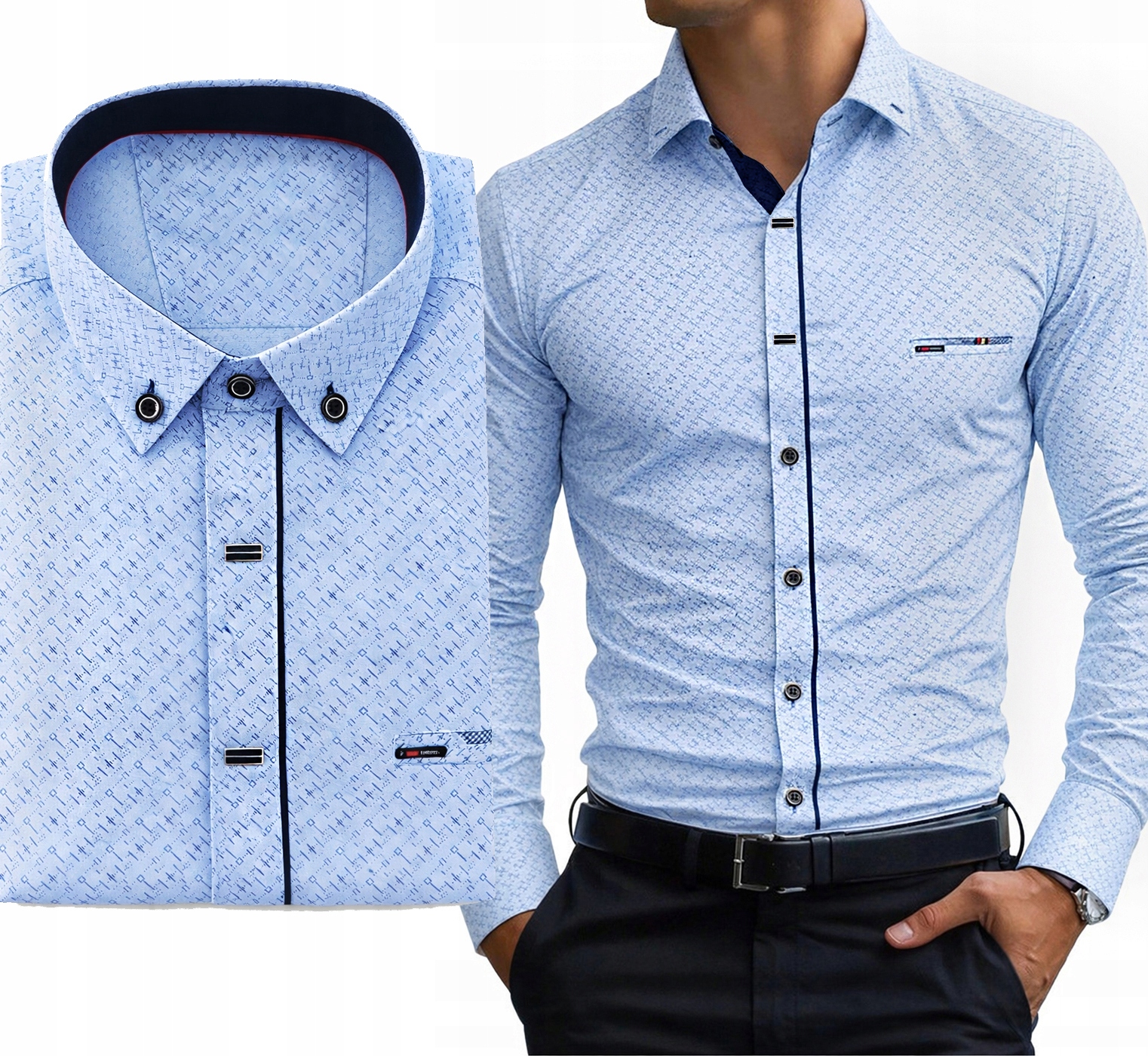 Koszula Męska do Garnituru Spodni Regular