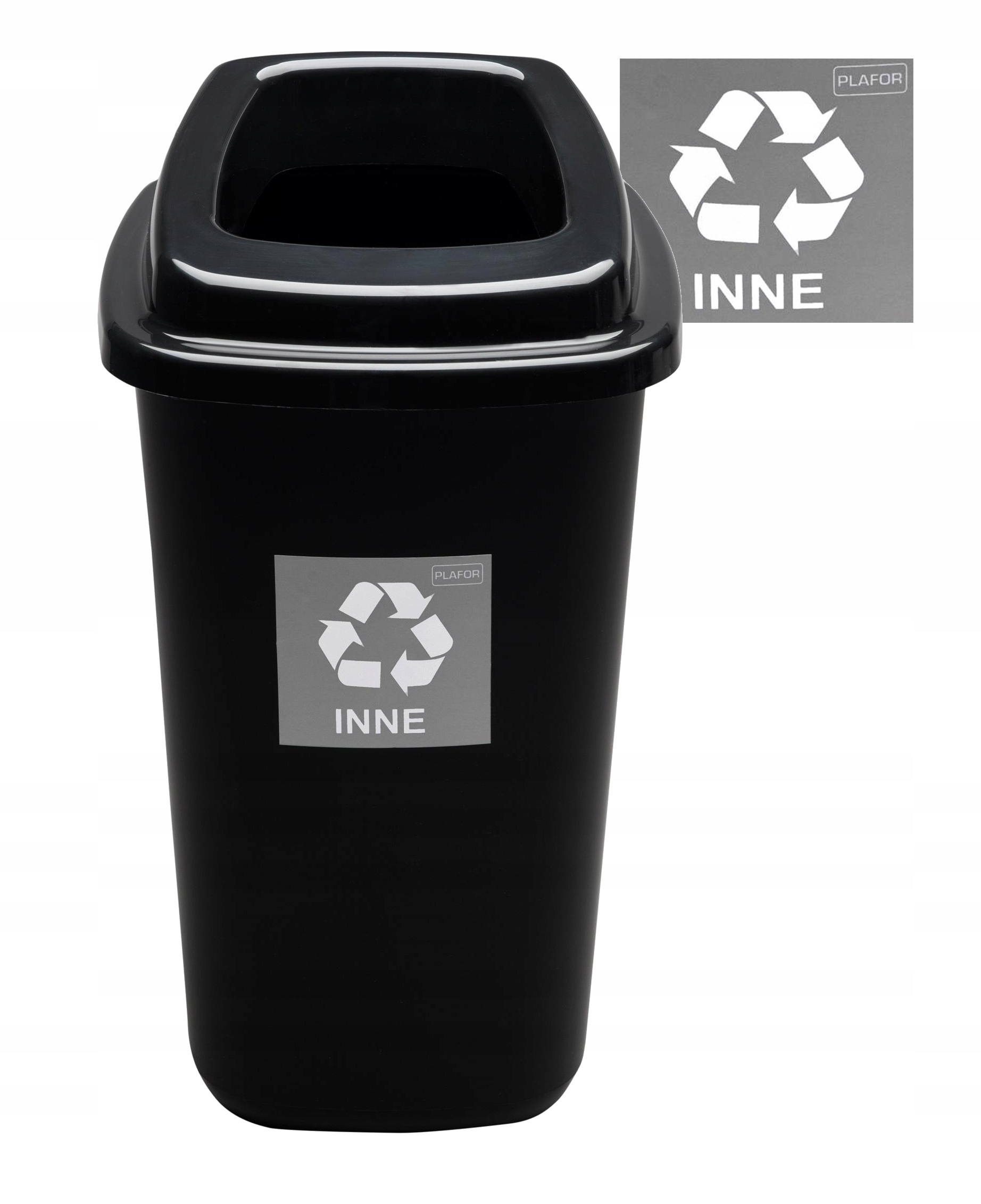 Levně Enprag Plastový odpadkový koš černý Sort Bin 680, objem 45 l, černé víko