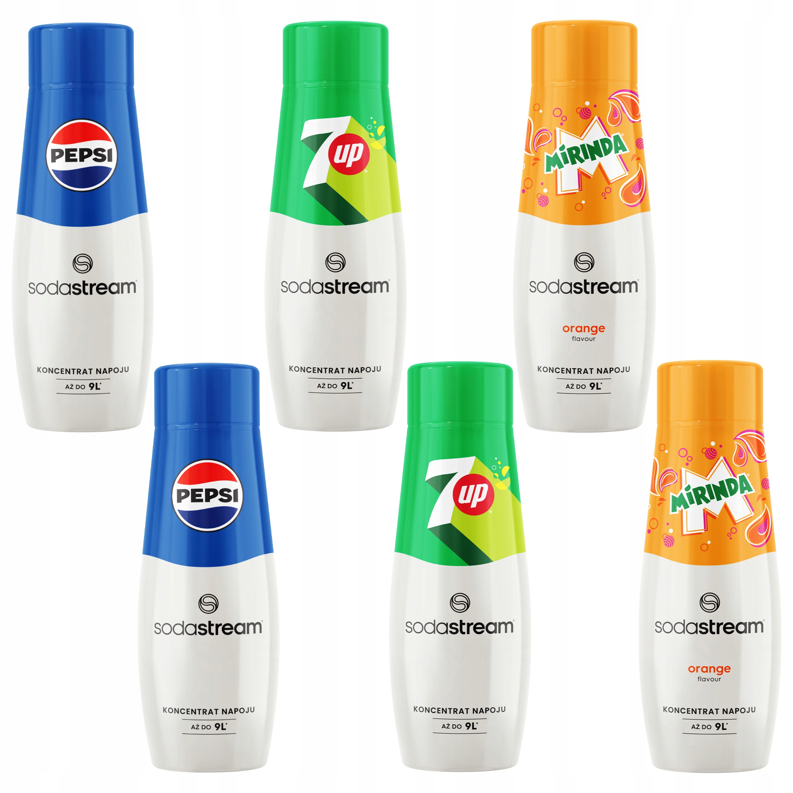 SODASTREAM Syrop zestaw 2xPEPSI 2xMIRINDA 2x7UP)