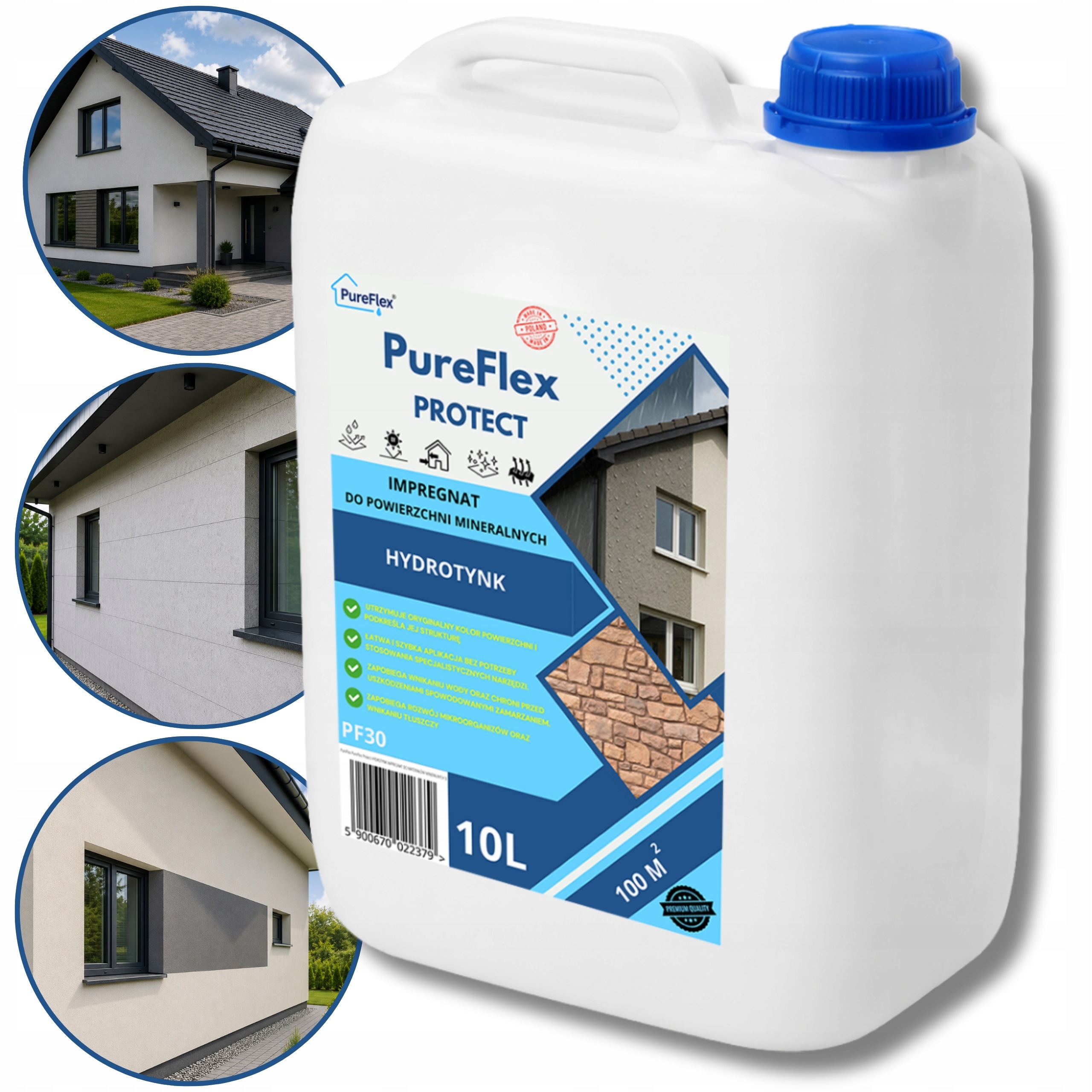 Impregnát Pro Fasádu Omítky Betonu Pískovcový Hydrofobní Bezbarvý 10 L