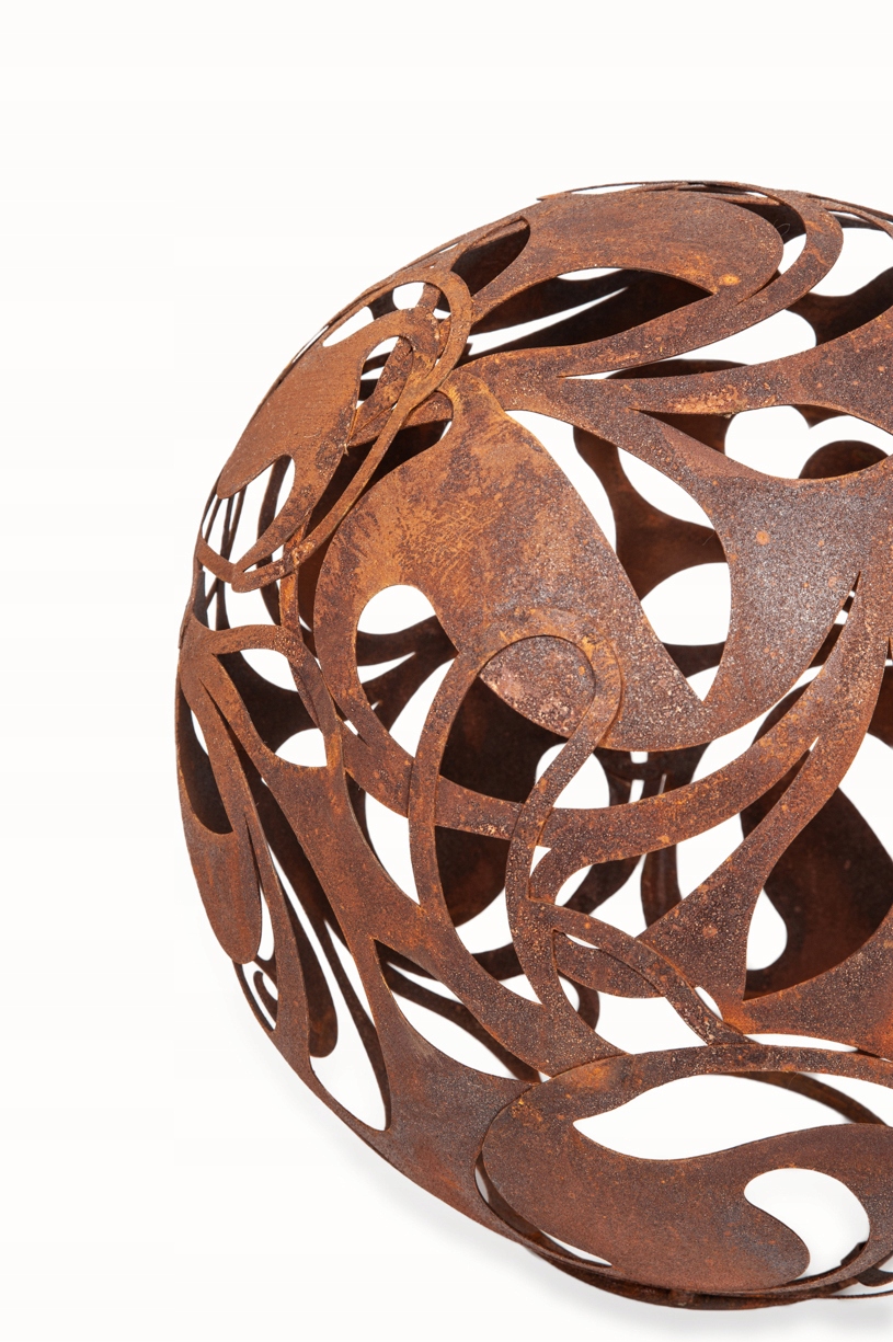 KULA OGRODOWA CORTEN DEKORACYJNA LAMPA KULE OGRODOWE ZEWNĘTRZNE LAMPY 27 CM Marka Kapaga