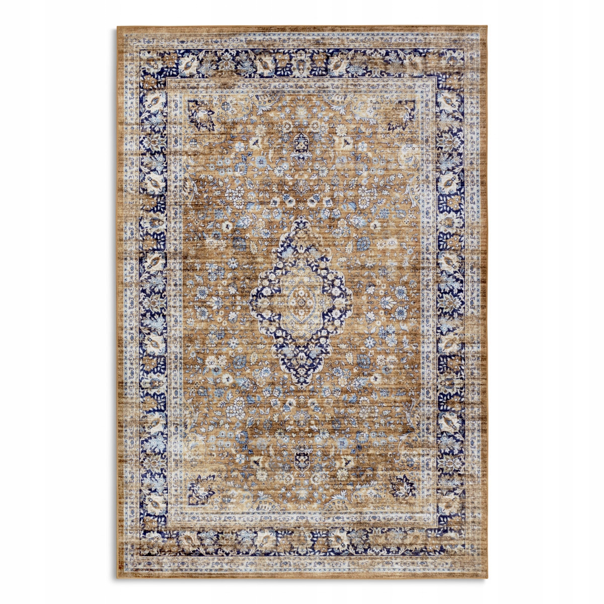 Orientálny koberec do obývačky 160 x 230 cm, oranžovo-krémový, plocho tkaný