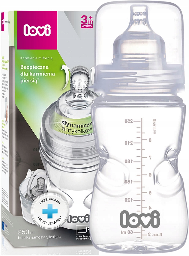 

Lovi Butelka Samosterylizująca Smoczek 3M+ 250ML