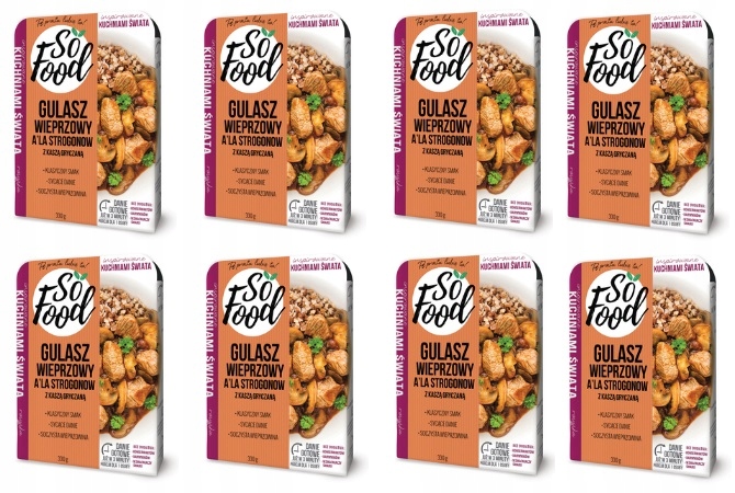 Levně 8 x 330 g So Food Vepřový guláš a' la Strogonow hotové jídlo Karton