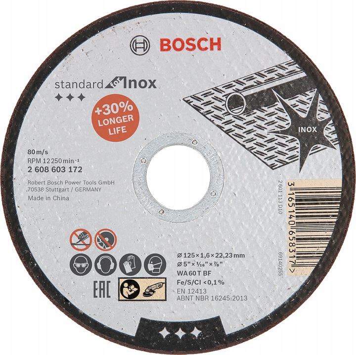 

Tarcza tnąca prosta Standard for Inox 125mm x 1,6
