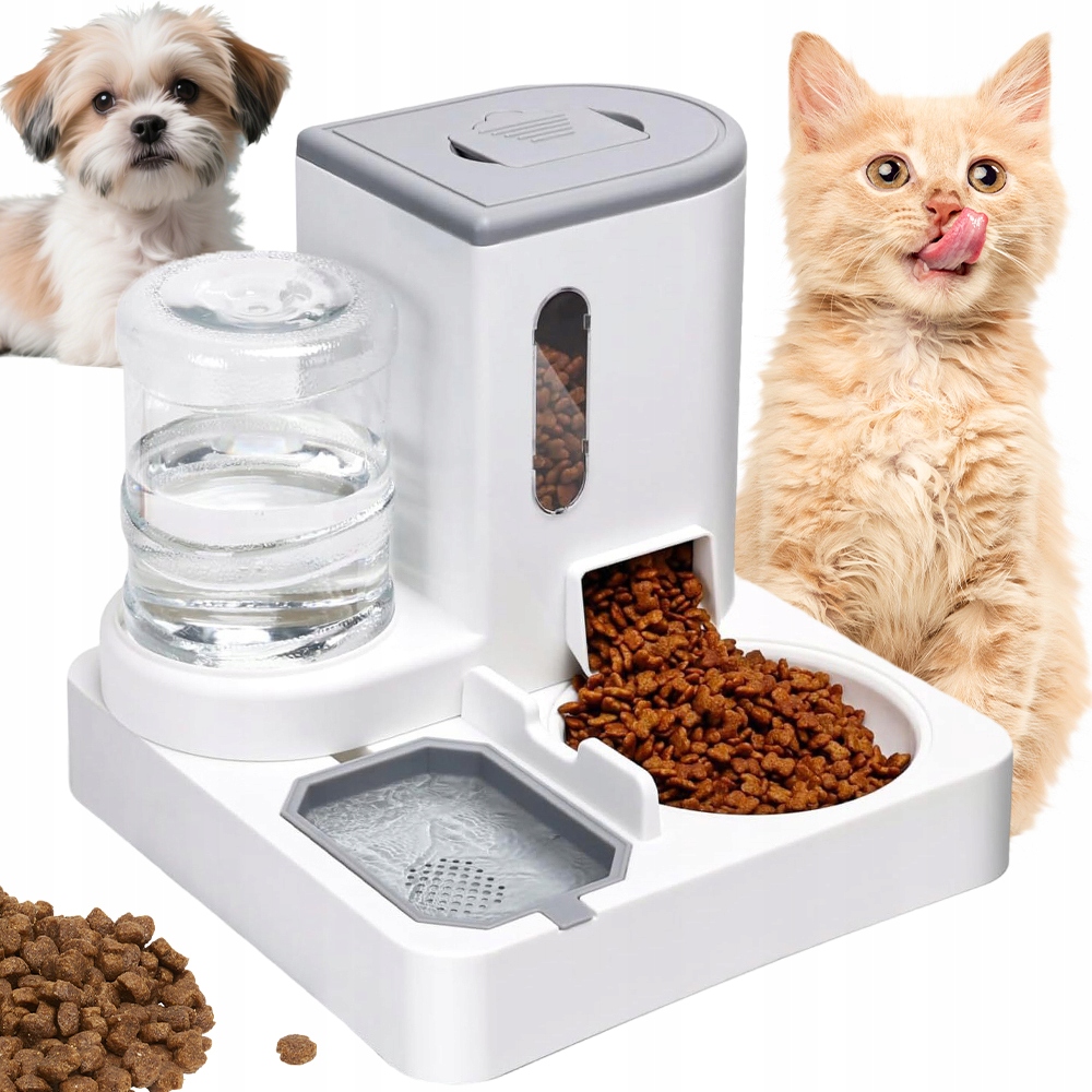 Levně Automatická Nádoba Na Krmivo A Vodu Pro Kočky Psa Dvojitá Miska 2V1