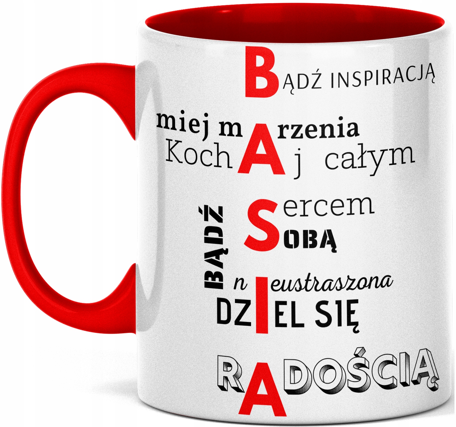 

Kubek motywacyjny z nadrukiem imieniem Basia Basi
