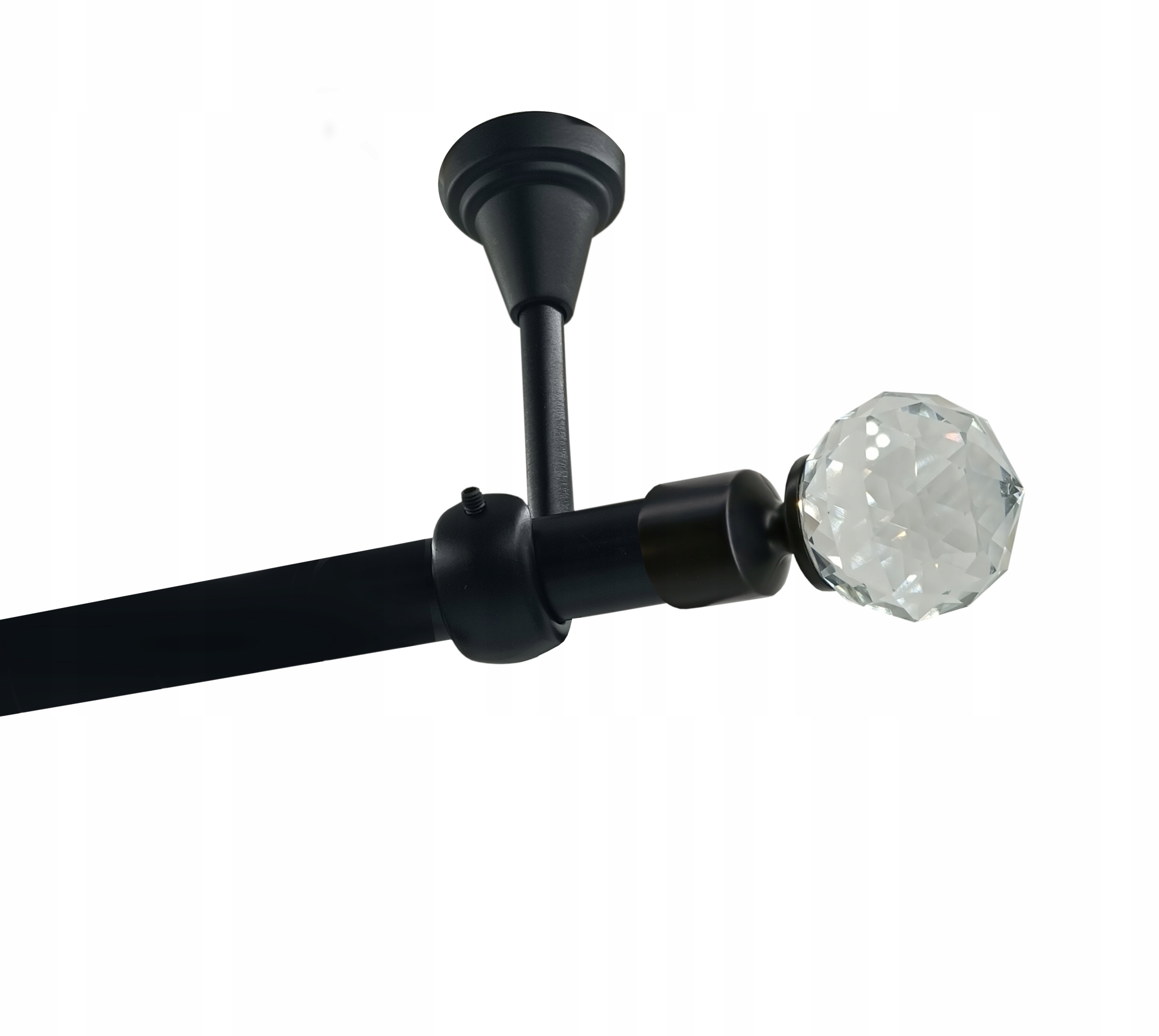 Jednoduchá garnýž Metal Strop 19mm Černý Mat 300cm Kula Crystal Bez Koleček