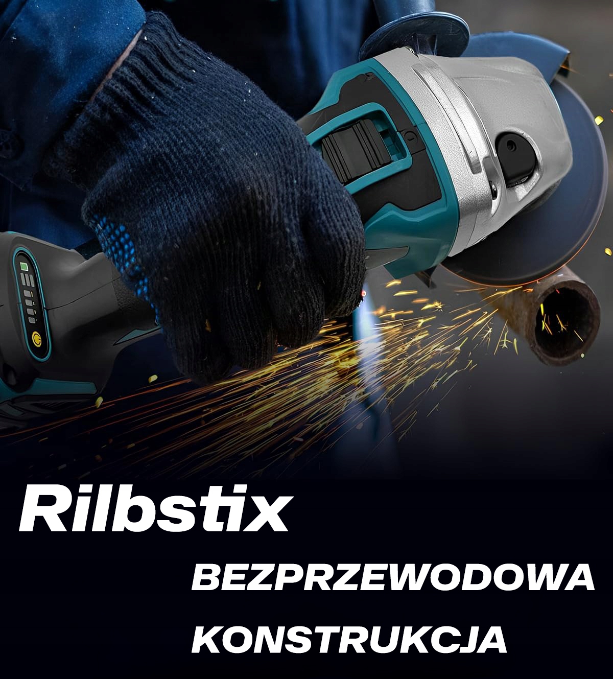 Szlifierka kątowa AKUMULATOROWA MOCNA 125MM 1000W RILBSTIX Kod producenta JM-004