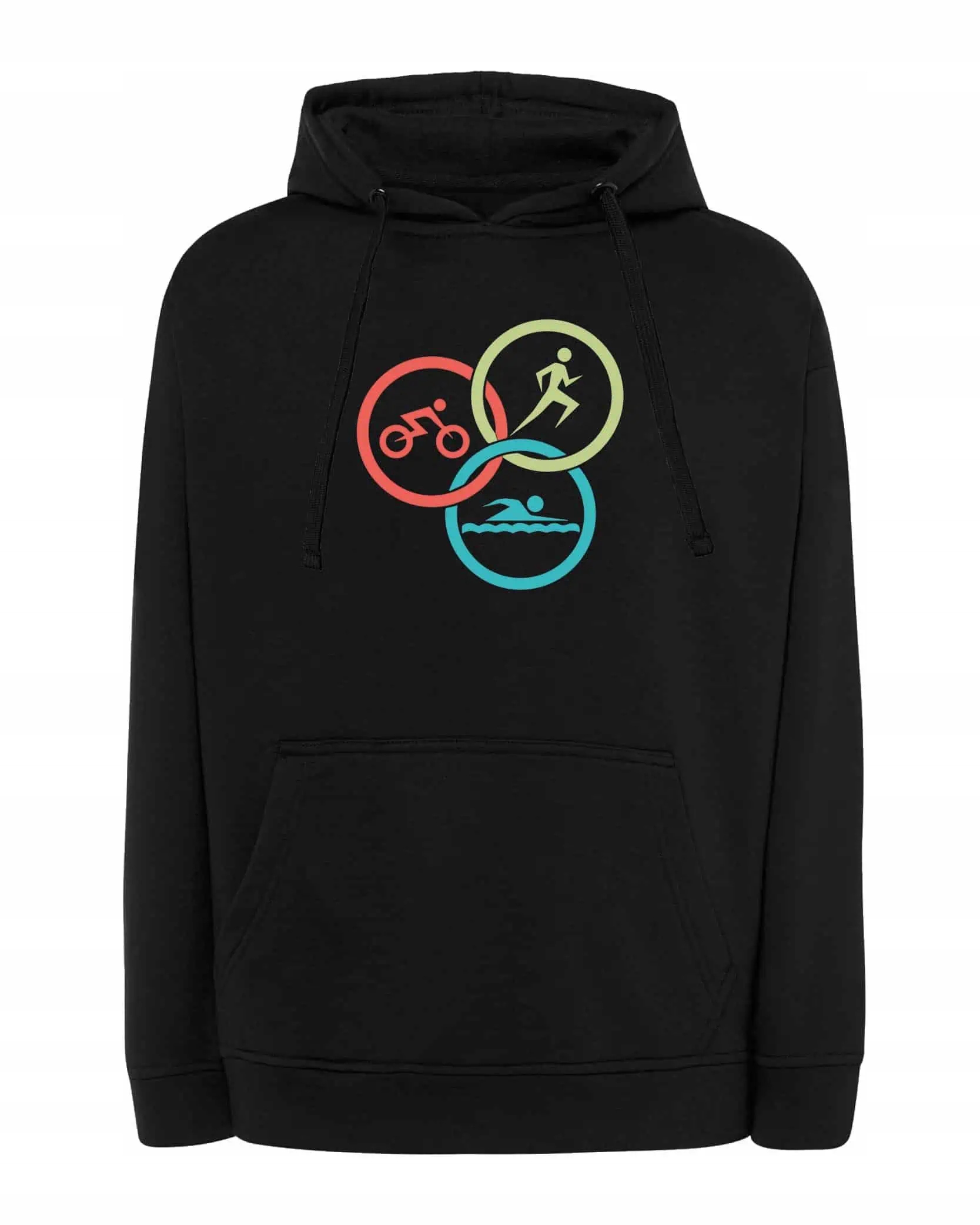 Mikina s kapucí Triatlon Sport Výzva Pohyb Černá L