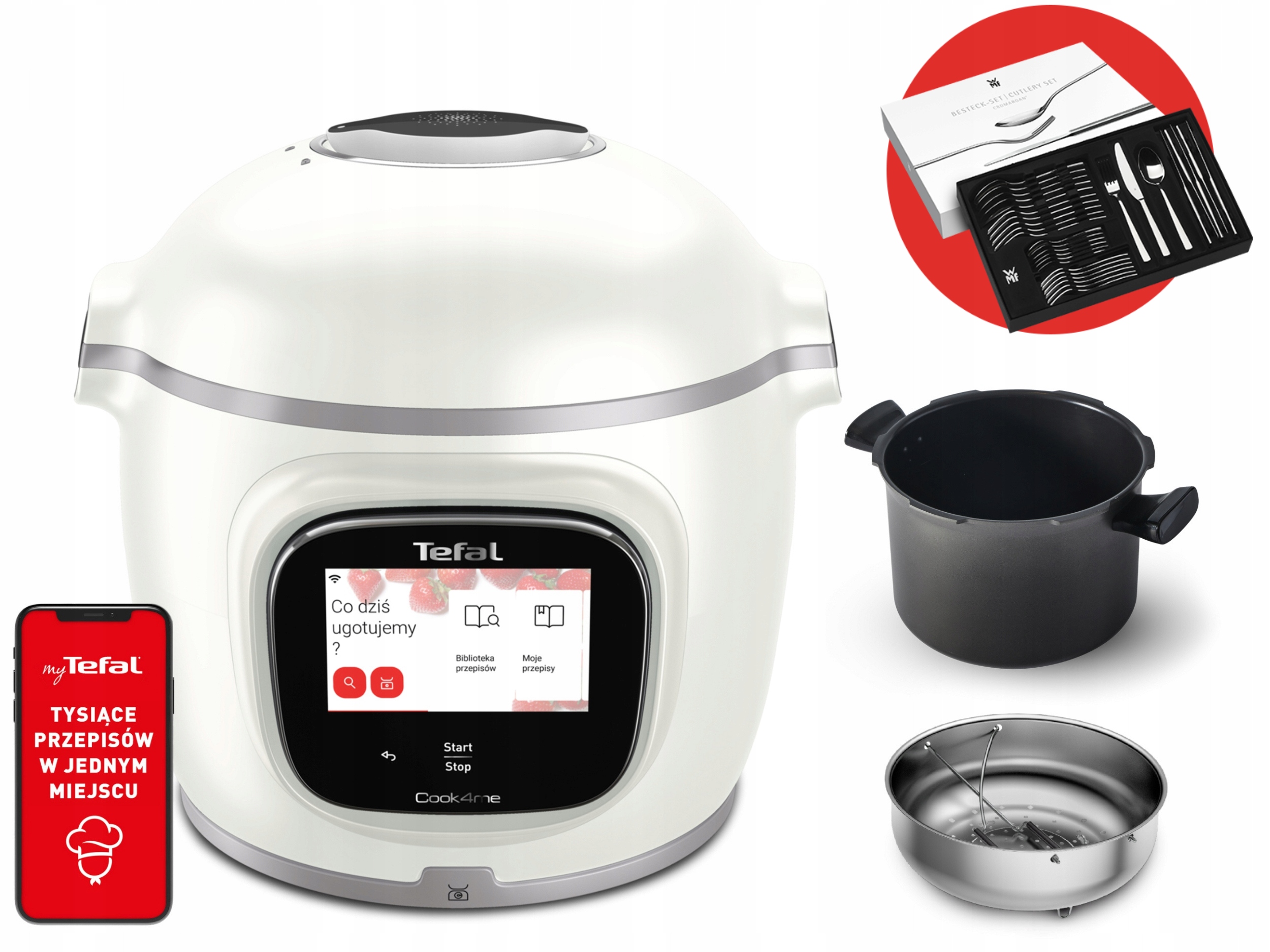 Multicooker Tefal 6 l 1600 W z wbudowaną wagą i Wi-Fi, 13 programów