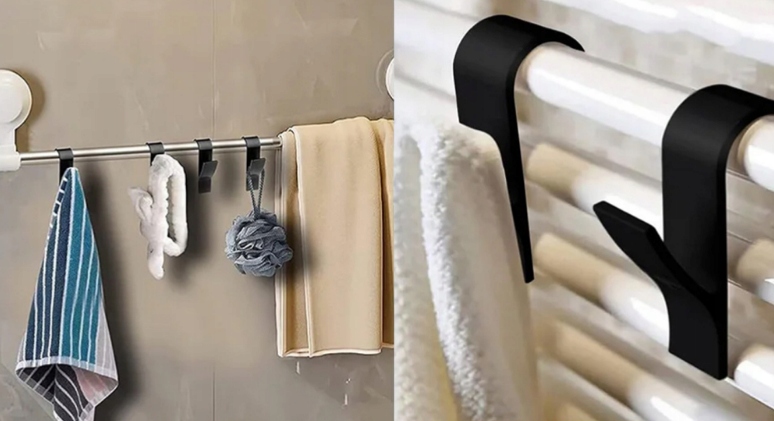 HACZYKI NA KALORYFER/ GRZEJNIK WIESZAK ŁAZIENKOWY CZARNY Marka Montip