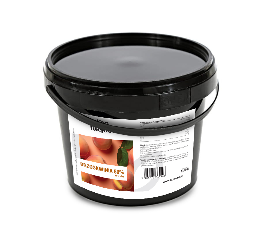 LiteFOOD Broskev v gelu 80% ovoce – 3500 g Fruželinový Džem Bez Cukru