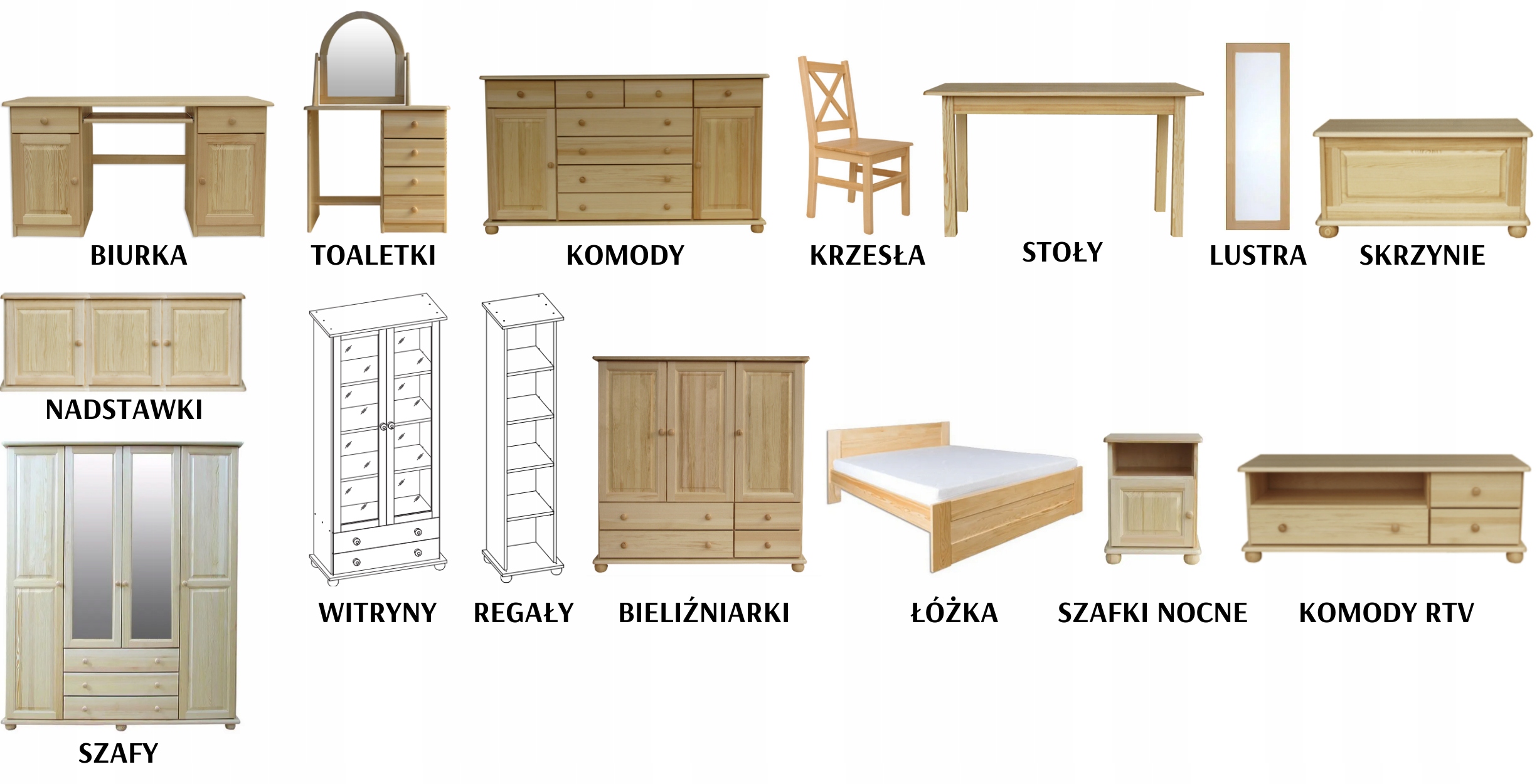 Biurko SD z Litego Drewna Sosnowego Naturalne Liczba półek 1