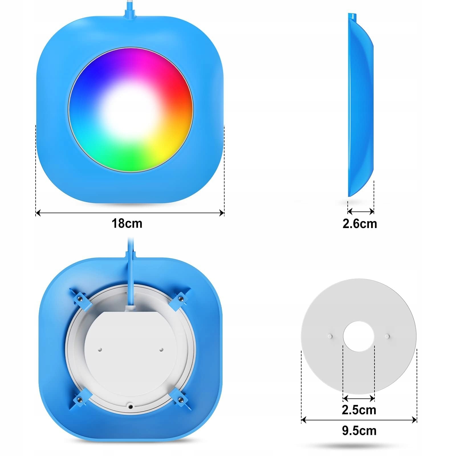 LYLMLE 20W LED Basenowe Światła 12V Zmiana Koloru IP68 Sterowanie APP — miniatura 7