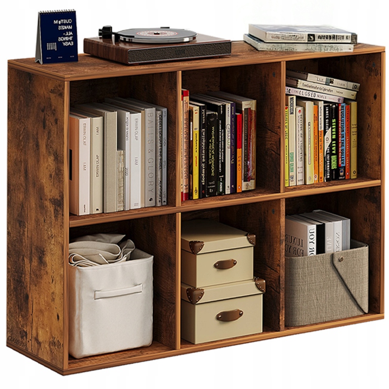 Regał Otwarty Komoda Kostka 3x2 Pojemny Loft Na Książki Biurowy Rustykalny