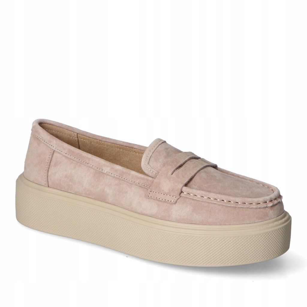 Kožené mokasíny Goodin GD-LX1065 Béžový semiš 38