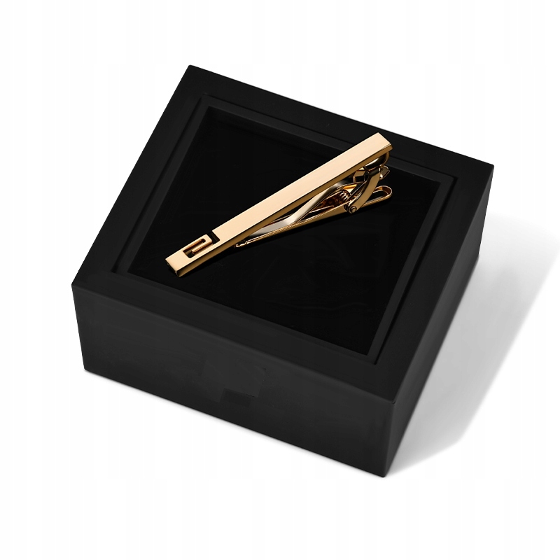 SPINKA KLIPS do KRAWATA NOWOCZESNA CZERWONA PRINT PREZENT DLA NIEGO Długość 55 mm