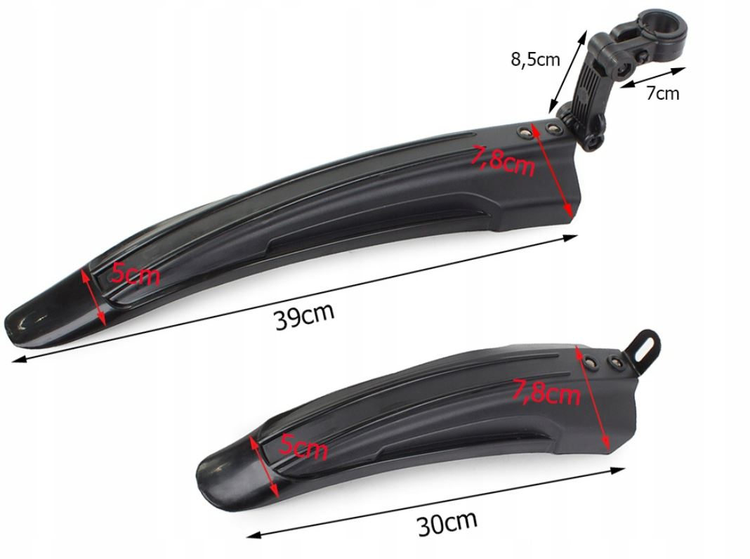 BŁOTNIKI ROWEROWE PRZÓD TYŁ KOMPLET ROWER 2 SZT UNIWERSALNE 24 26 28 CALI Model BŁOTNIKI ROWEROWE PRZÓD TYŁ