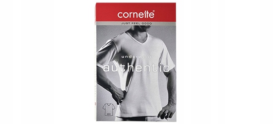 Koszulka męska CORNETTE Authentic 201 NEW biała S Rozmiar S