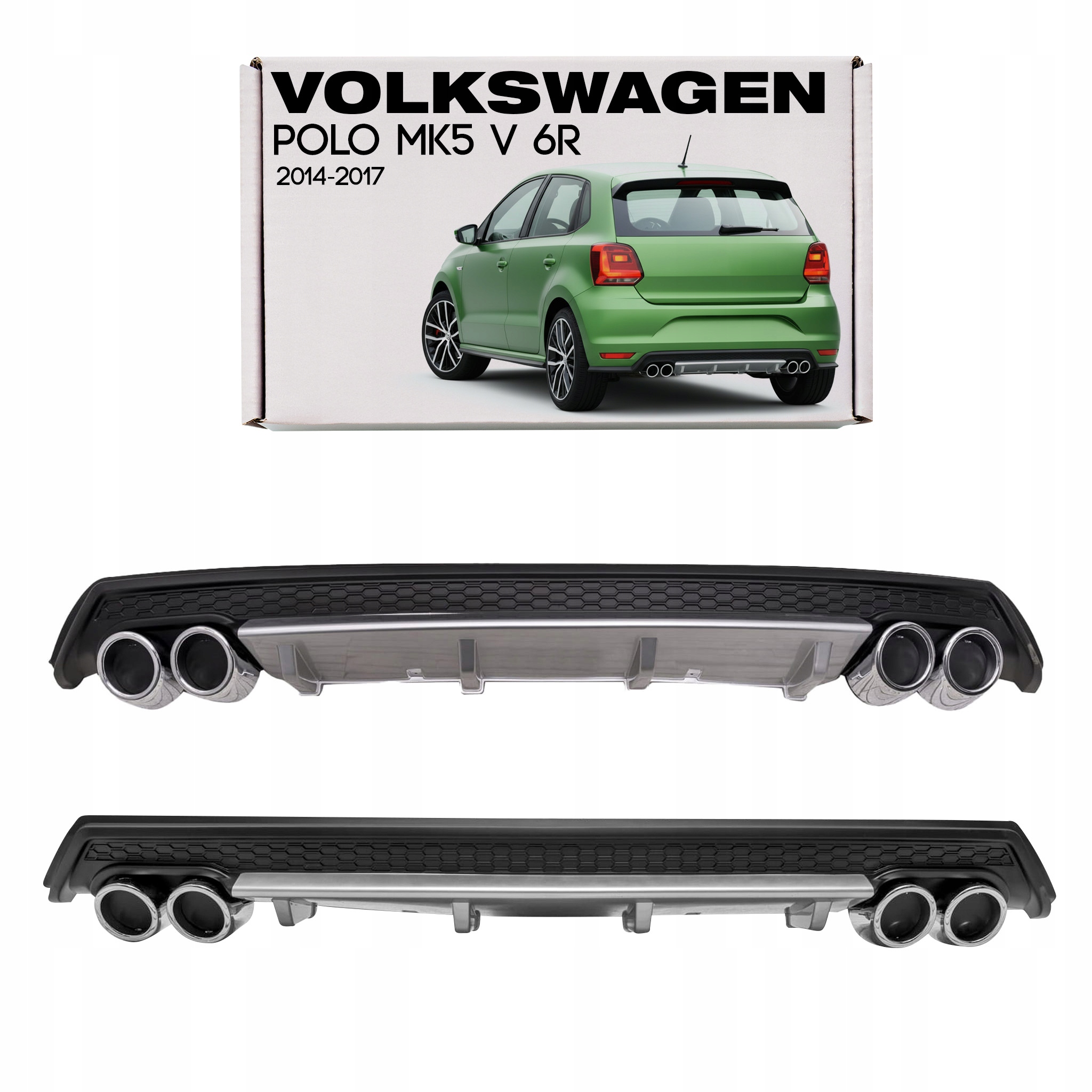Volkswagen Polo MK5 V 6R 2014-2017 Difuzér S Vložkou Zadného Nárazníka