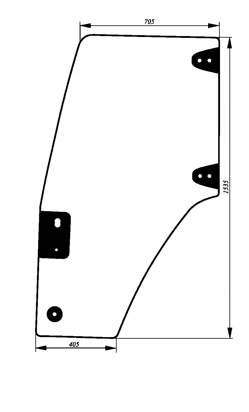 82036001 - Стекло левой двери New Holland: TS80, TS90, TS100