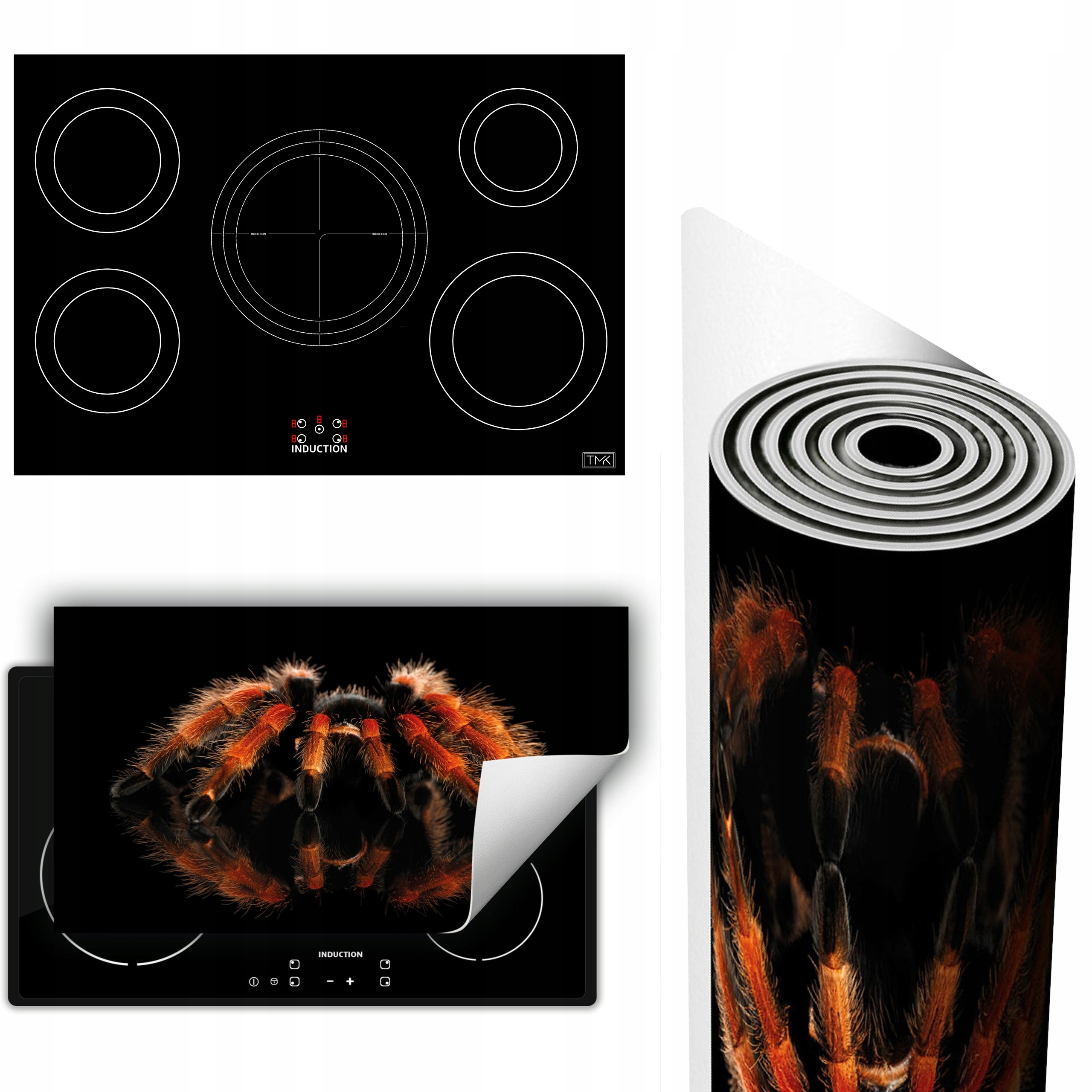 Vinylová Podložka Ochrana Kuchyňské Desky 90x52 černá pavouk