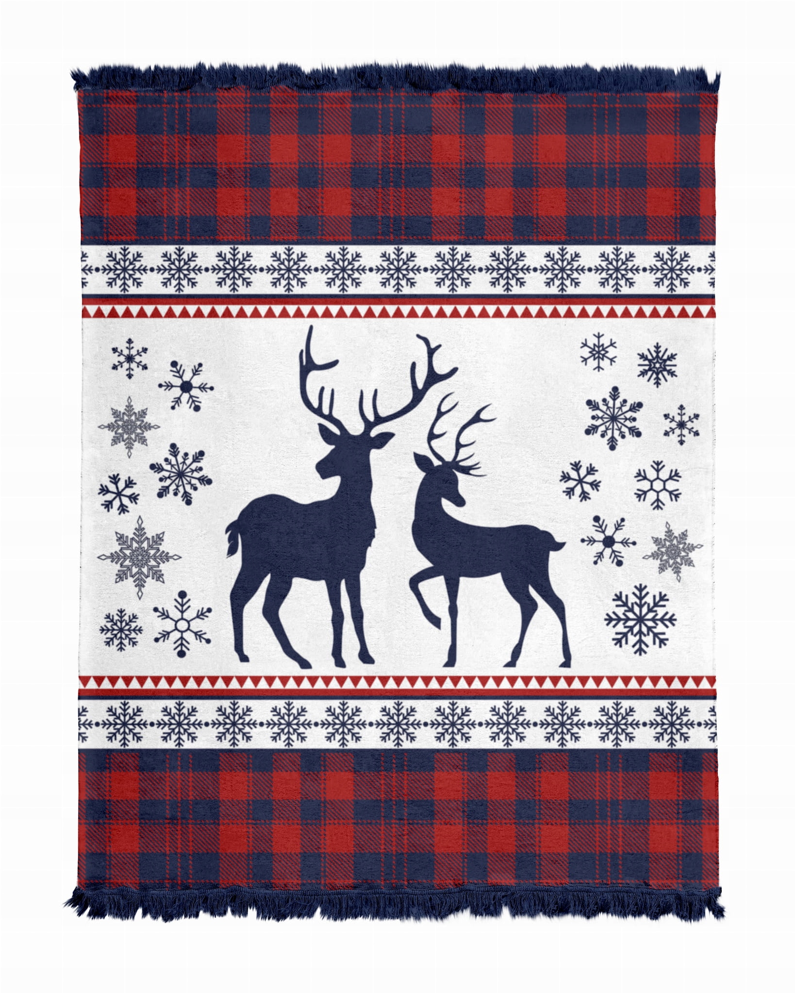 Bavlněná deka 150x200 vánoční vzor sobů jako dárek