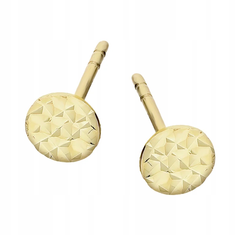 náušnice zlaté 585, moderní gravírované připínáčky 5 mm jako dárek 0.56 g