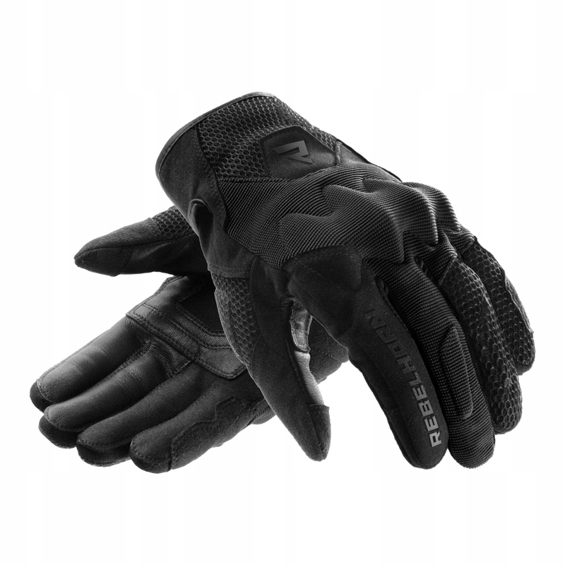 Rękawice motocyklowe krótkie Rebelhorn Core Black czarny