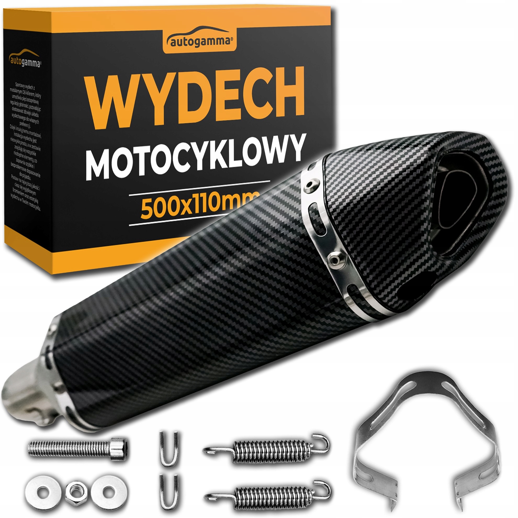 Tlumič Motocyklový sportovní basový výfuk Db Killer Carbon Univerzální 50 cm