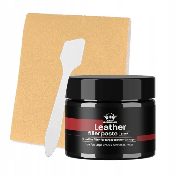 Szpachla wypełniacz do skóry renowacji skórzanej tapicerki 25ml Czarna